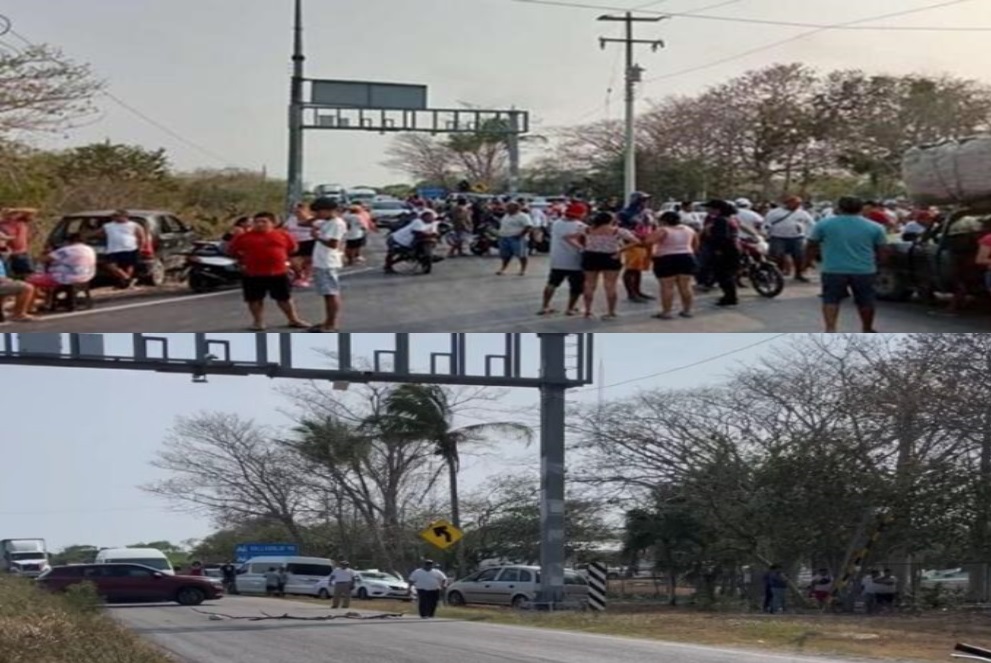 Prestadores de servicios bloquean el entronque a San Felipe Río