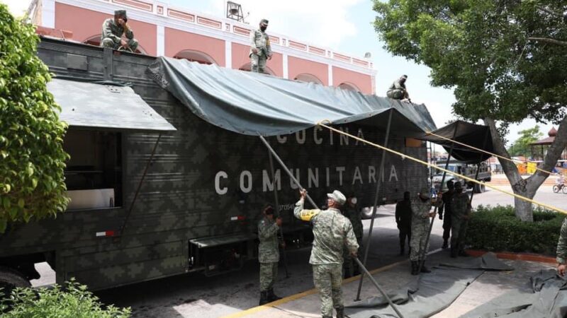 LA SEDENA INSTALO UNA COCINA COMUNITARIA Y UNA PLANTA POTABILIZADORA DE AGUA EN TEKAX