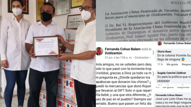 DESAPARECEN 10 MIL CUBREBOCAS, Y 200 DESPENSAS DONADAS PARA CIUDADANOS DE DZIDZANTÚN, DENUNCIAN