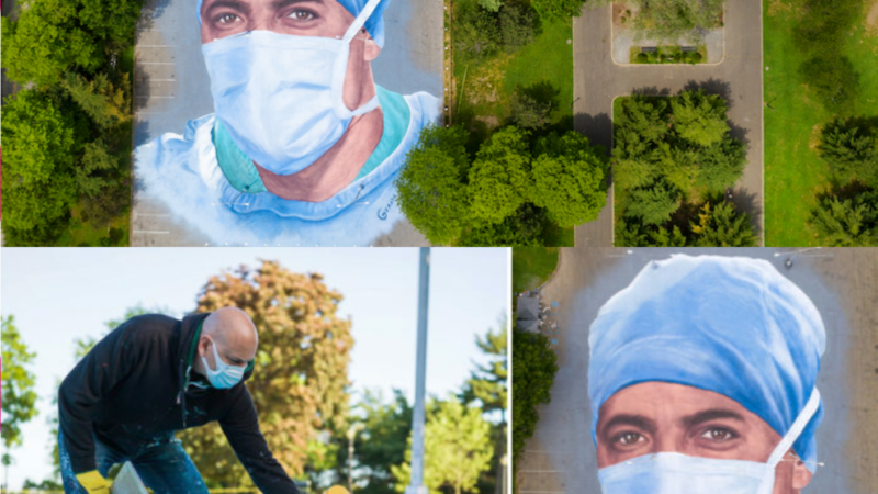 ARTISTA DE NY REALIZÓ MEGA MURAL EN HONOR A MÉDICO INMIGRANTE QUE MURIÓ DE COVID-19