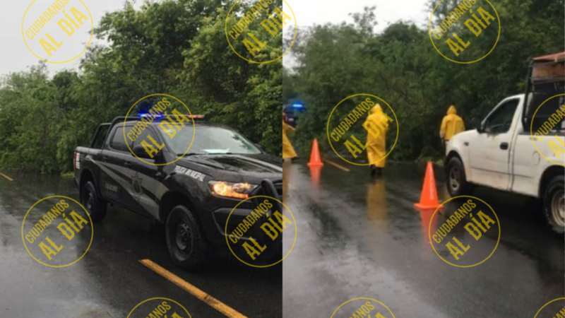 CACALCHÉN PARCIALMENTE BLOQUEADO POR LA CAÍDA DE ÁRBOLES EN LAS CARRETERAS