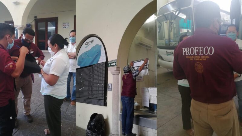 LA PROFECO SUSPENDIÓ TEMPORALMENTE EL SERVICIO DE LA TERMINAL DE AUTOBUSES DEL CENTRO