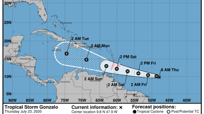 LA TORMENTA TROPICAL GONZALO SERÍA EL PRIMER HURACÁN DE LA TEMPORADA.