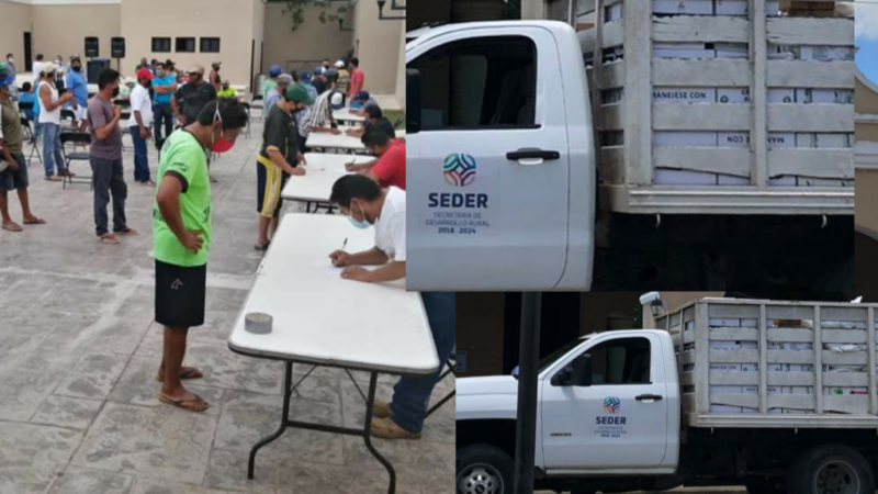 (vídeo) EL GOBIERNO ESTATAL APOYO PRODUCTORES LUEGO QUE EL ALCALDE DE DZIDZANTÚN SE NEGÓ A APOYARLOS