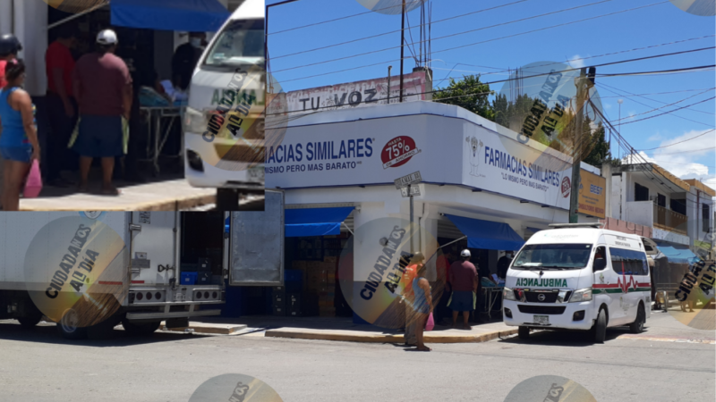 Una mujer se desvaneció dentro de una farmacia similares en Dzidzantún