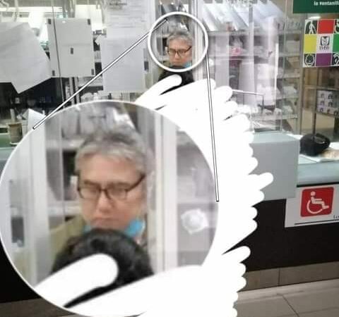Un empleado de la farmacia del IMSS T1 fue exhibido por no usar correctamente el cubrebocas