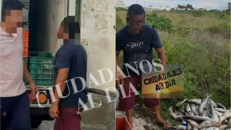 Policía municipal de progreso detuvo a dos sujetos cuando arrojaban basura en la vera del camino
