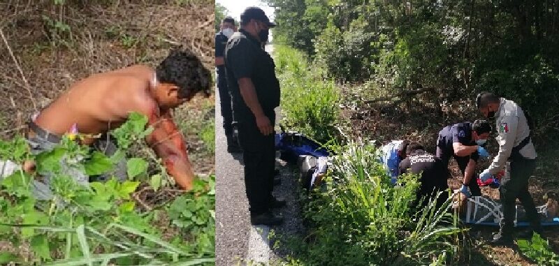 Con un accidente carretero terminó la parranda de un abrió motociclista en Motul.