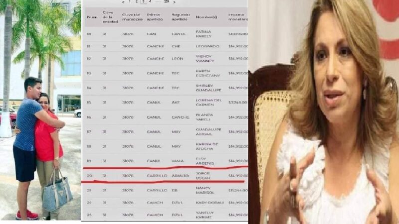 Hijo de la alcaldesa de Tekantó, y sobrino de Angélica Araújo casi 15 mil pesos de la beca “Jovenes construyendo el futuro”