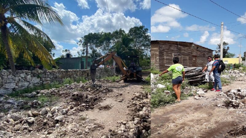 Dzilameños pagan con recursos propios la reparación de sus calles