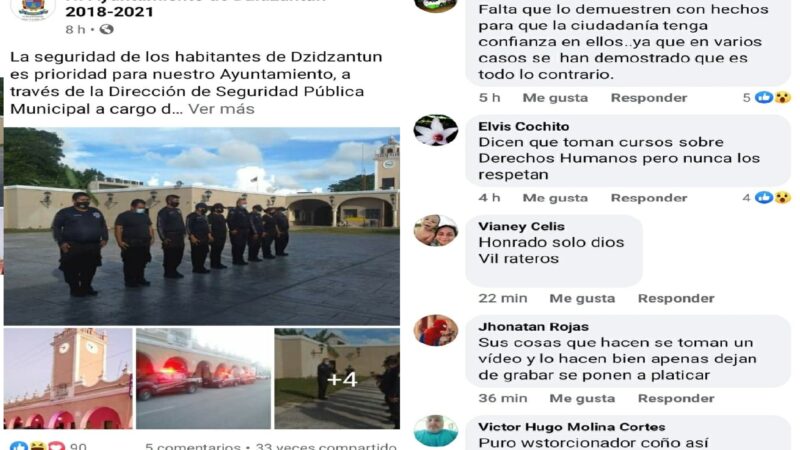 La policía de Dzidzantún la más corrupta y violenta de la zona dicen ciudadanos