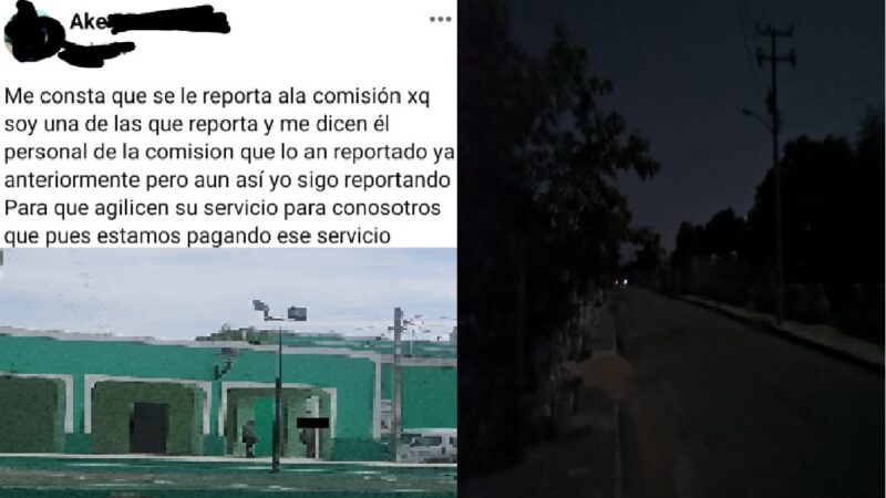 A casi tres semanas con fallas eléctricas la CFE no lo repara y el alcalde no hace nada