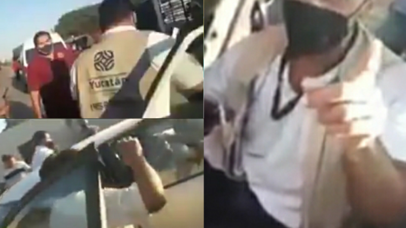 Taxistas cansados de ser extorsionados golpearon a inspectores de transporte