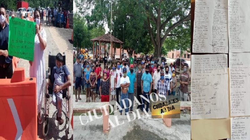 Bajo engaños Mariela Pech recolecto firmas en San Francisco para su registro a la alcaldía de Tinum, dicen quejosos.