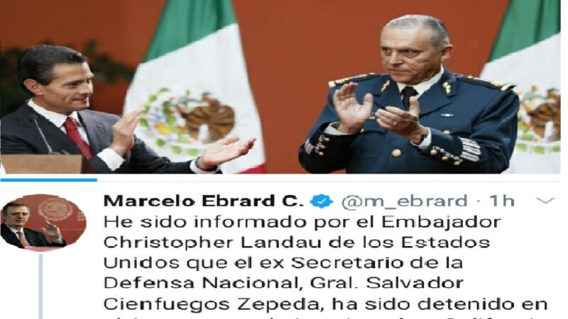 La DEA detuvo por tráfico de drogas al exsecretario de Defensa de México Salvador Cienfuegos.