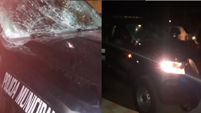 Delincuentes rompieron el panorámico una de las patrullas nuevas que entrego Vila Dosal