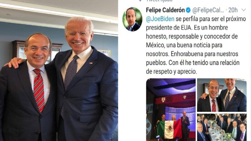 Joe Biden el nuevo presidente de los Estados Unido, Calderón dice que es una buena noticia para los mexicanos