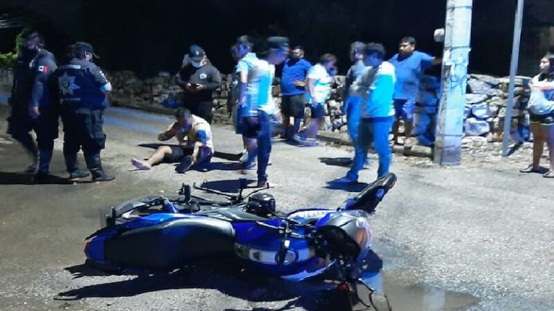 Cinco lesionados en choque de motos en Dzidzantún, dos de ellas menores de edad.