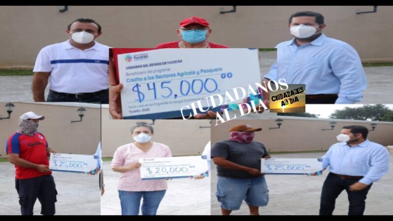 Gobierno del estado entrego de manera personal apoyos económicos a productores de Dzidzantún