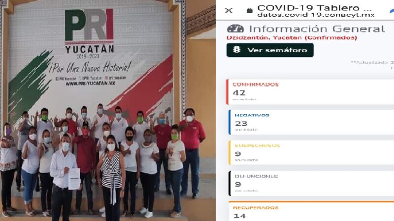De 28 a 42 casos de COVID-19 en Dzidzantún en lo que va enero
