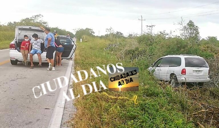 Tío se accidenta junto con sus tres sobrinos cuando se dirigían a Celestún
