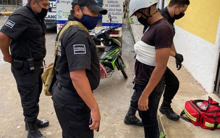 Joven motociclista derraba y se fractura un brazo en Valladolid