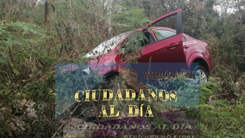 Termina su loca carrera sobre una albarrada de piedras en Motul