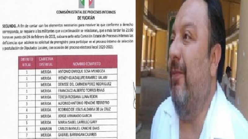 Pancho Torres quito aspirantes a diputados del PRI y puso su nombre en la lista