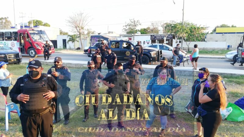 Mujeres de Kanasín convocan a un plantón este miércoles después que fueron desalojadas por policías