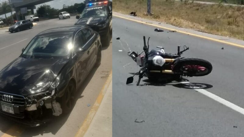 Chofer de un Audi, choca, y lesiona a un motociclista en Progreso