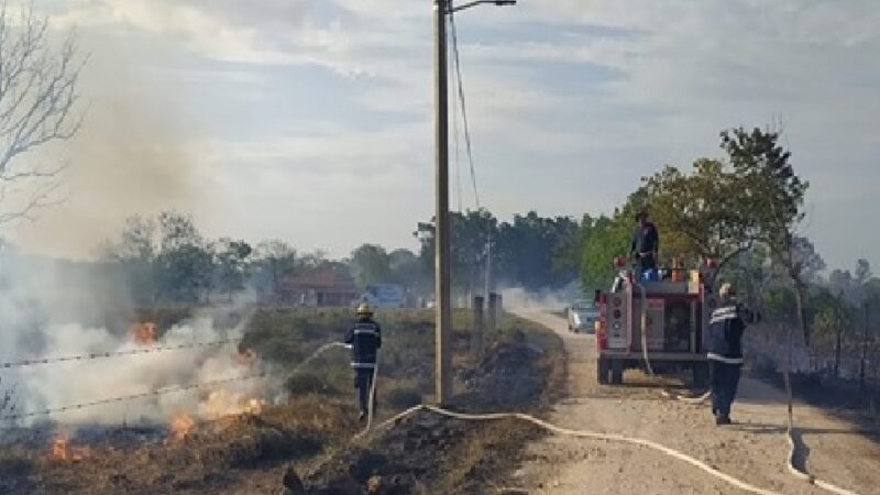 Fuerte incendio quemo más de seis hectáreas de maleza en Tizimín