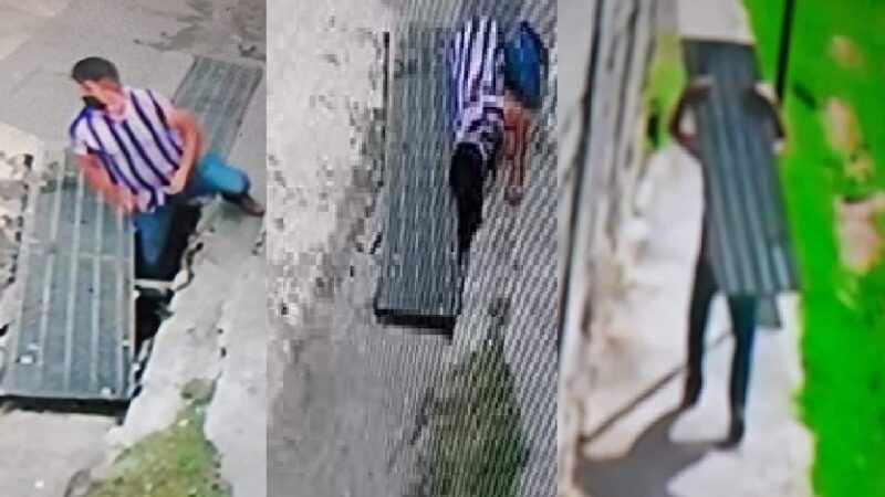 Rata de alcantarilla se roba rejilla metálica de la calle 110, en la colonia Mulsay