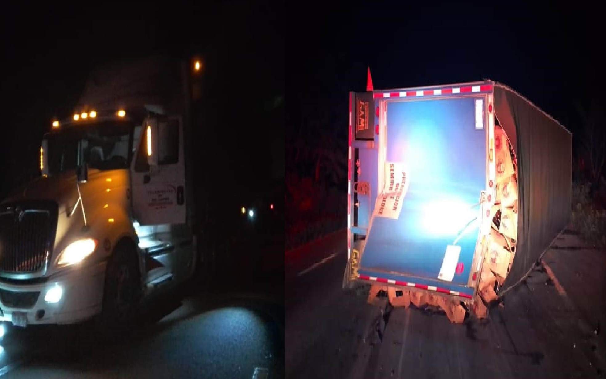 El remolque de un tráiler lleno de cajas de cerveza vacías vuelca en Valladolid.