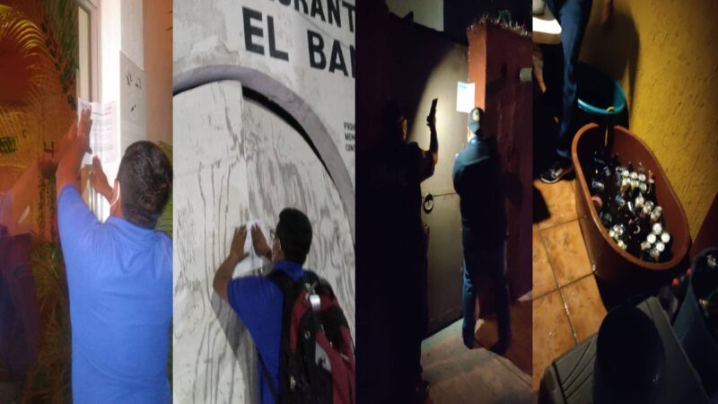 Clausuran clandestinos, bares y cantinas en Río Lagartos y Mérida.