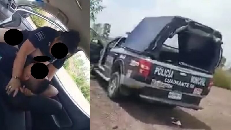 (Video) Descubren a policías de Ecatepec cuchiplanchando en horas de servicio.