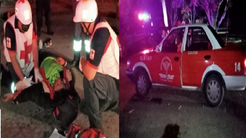 Un motociclista lo detienen en un retén en Tizimín y lo atropella un taxista
