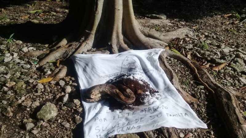 Se registra “Ritual Satánico” en Dzonot Box para dañar a don Manuel.