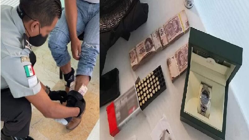 Pretendía pasar balas y 450 mil pesos de manera ilegal, es detenido en aeropuerto de Mérida