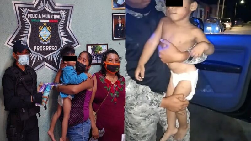 La Policía de Progreso entregó a menor rescatado en la madrugada en Chixculub Puerto