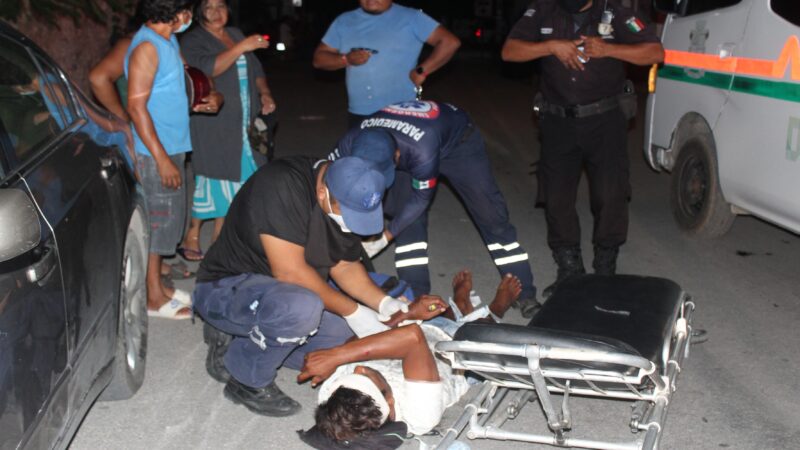 Ebrio el milano choca con un automóvil estacionado en Dzidzantún