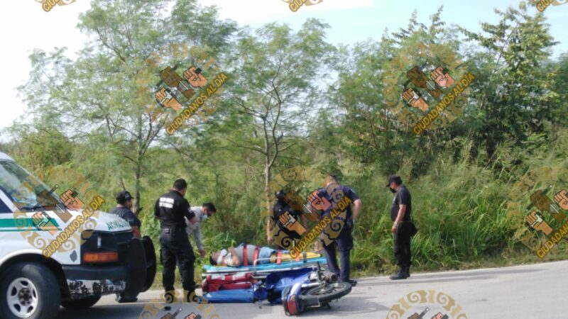 Imprudente conductor lesiona a un motociclista en el entronque Sacapuc- Kini