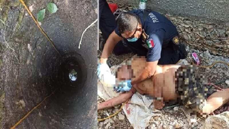 Abuelito de Buctzotz se debate entre la vida y el murete, se cayó dentro de un pozo