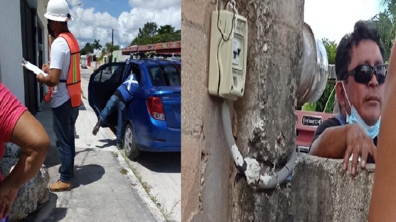 Presuntos electricistas de la CFE extorsionan a vecinos de San Antonio Xluch con cortarles la luz