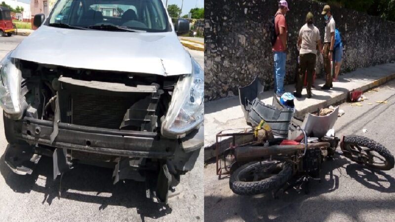 Un vehículo oficial atropelló y lesionó a un tortillero en Motul