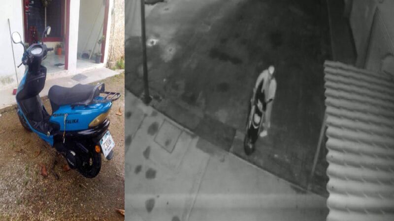 Delincuente roba una motoneta en plaza Oasis de Motul
