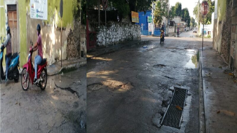 Los charcos y los baches, trampas mortales dicen mototaxistas de Motul