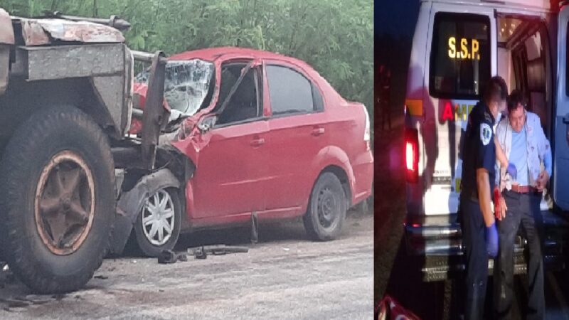 Se salva de morir, chocó contra camión de carga en la vía Hoctún- Kimbilá