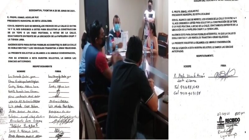 Terco el acalde de Dzidzantún no quiere construir un tope en una calle muy transitada.