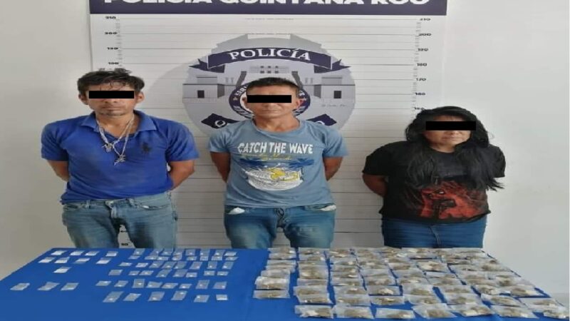 Tres narcomenudistas de Cancún fuera de las calles, fueron detenidos por la SSP