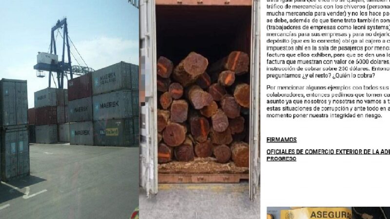 Empleados denuncian corrupción y tráfico ilegal de mercancías en la aduana de Progreso